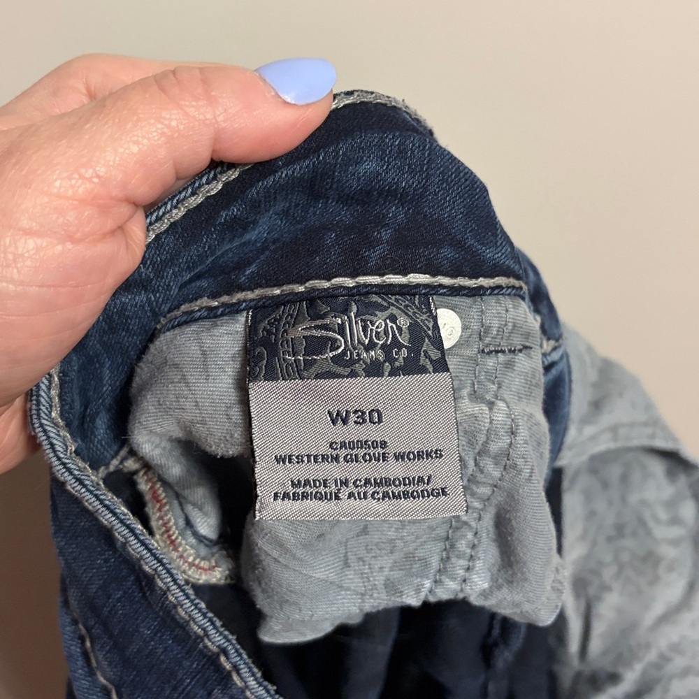 Silver Suki Dark Wash Women's Jeans size 30 thick stitch - Picture 4 of 4